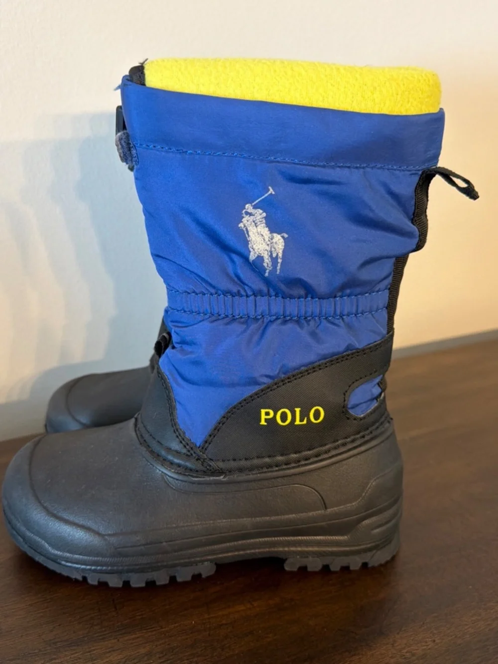 Polo Ralph Lauren Blue Black Snow Boots Insulated Size 12 EUC